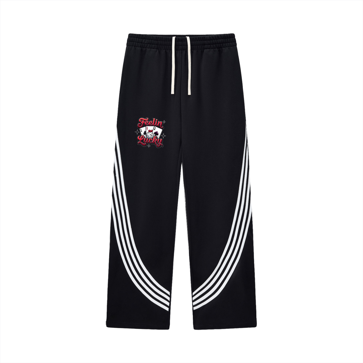 Feeling Lucky Curved Stripe Straight Sweatpants
