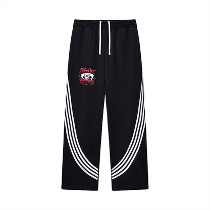 Feeling Lucky Curved Stripe Straight Sweatpants