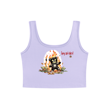 Chocolate money bear Women's Cropped Tank Top