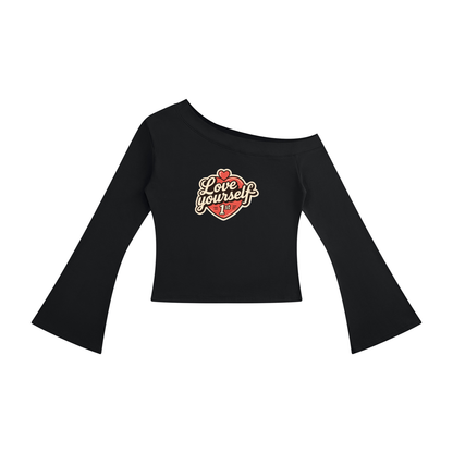Women's Love yourself 1st Off-Shoulder Bell Sleeve