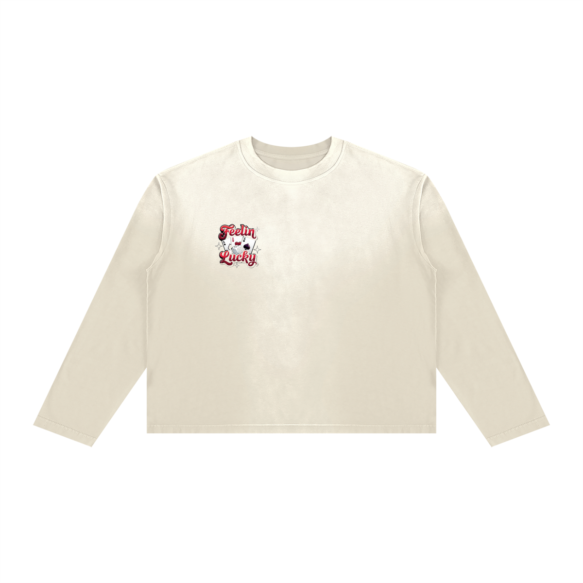 Feeling Lucky Unisex Sunfade Boxy Long Sleeve T-Shirt