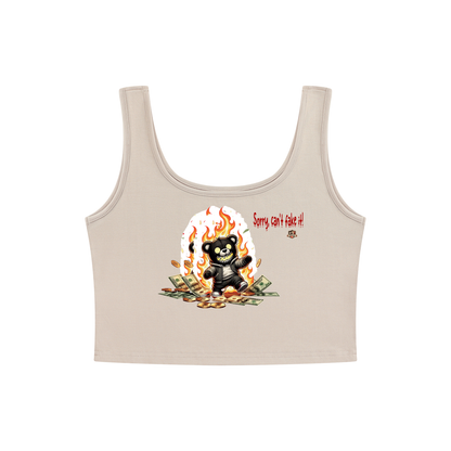 Chocolate money bear Women's Cropped Tank Top