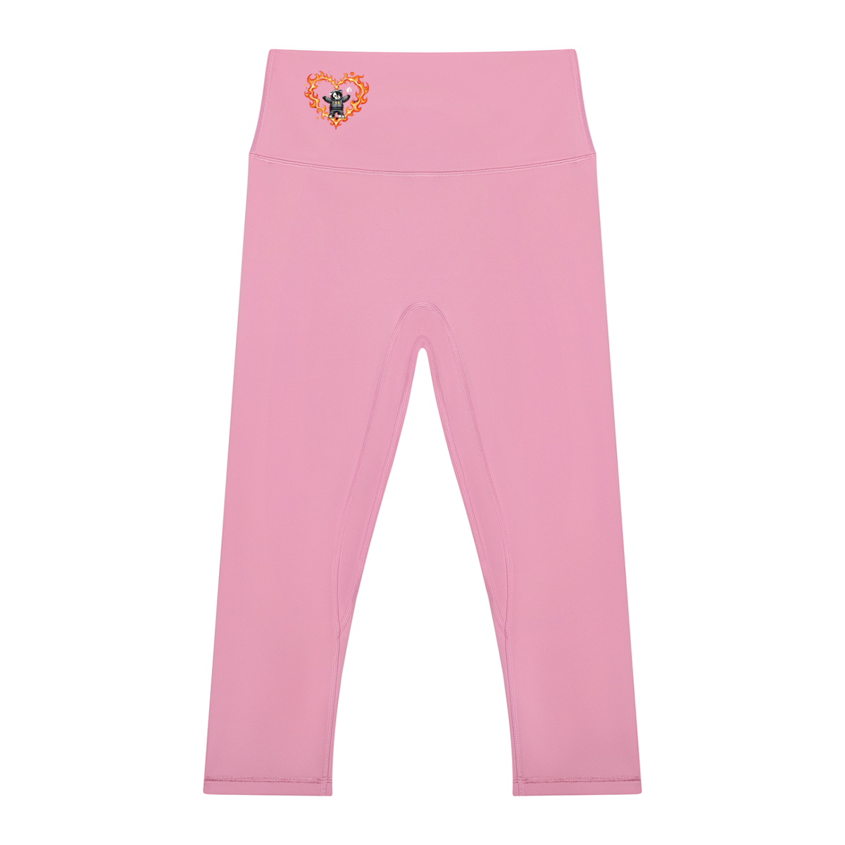 Fire Heart Women's High Waisted Yoga Capri Leggings
