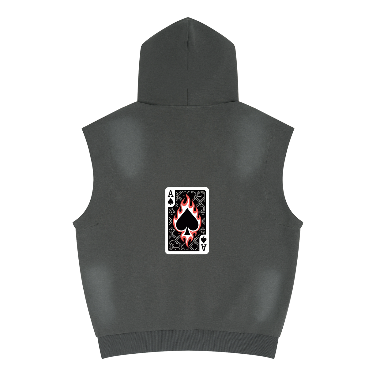Ace of Spades Unisex Vintage Wash Sun Fade Sleeveless Hoodie
