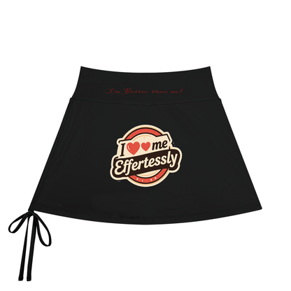 Love Yourself 1st Effertlessly Women's Drawstring 1 Line Yoga Skirt