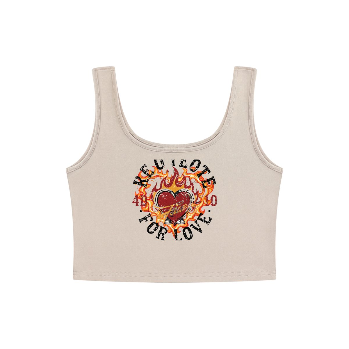 Fire heart Women's Cropped Tank Top