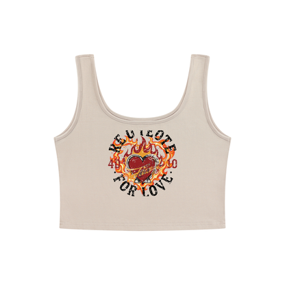 Fire heart Women's Cropped Tank Top