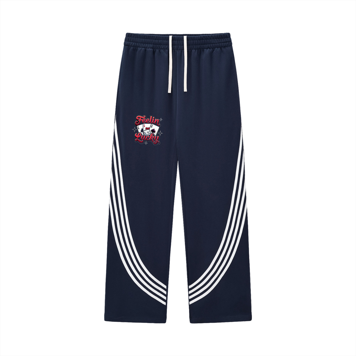 Feeling Lucky Curved Stripe Straight Sweatpants