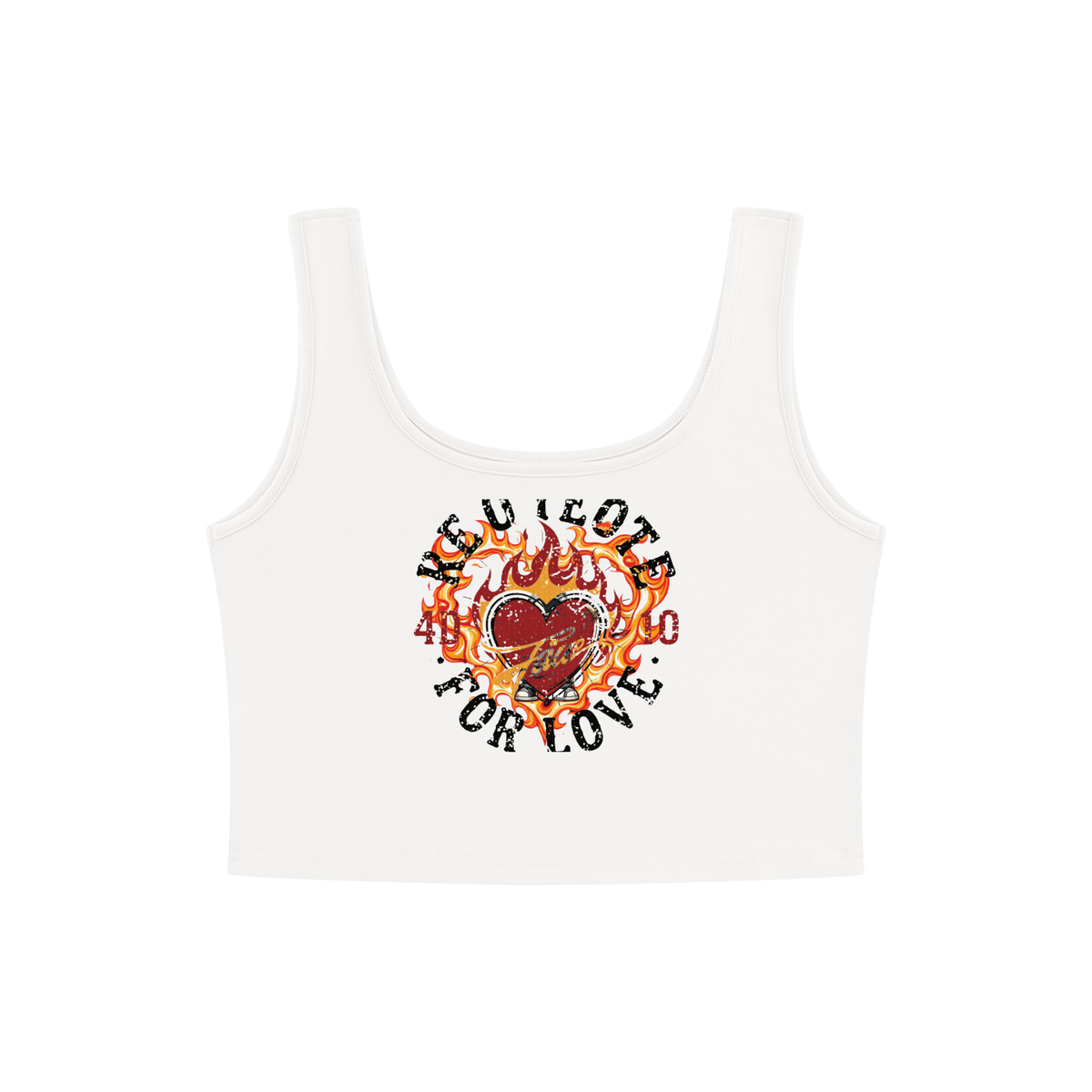 Fire heart Women's Cropped Tank Top