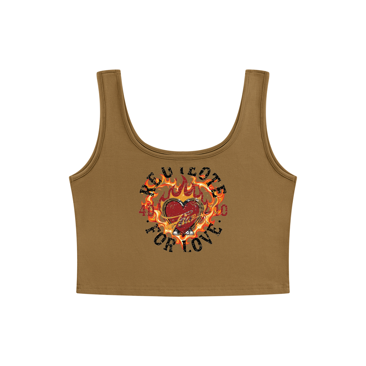 Fire heart Women's Cropped Tank Top