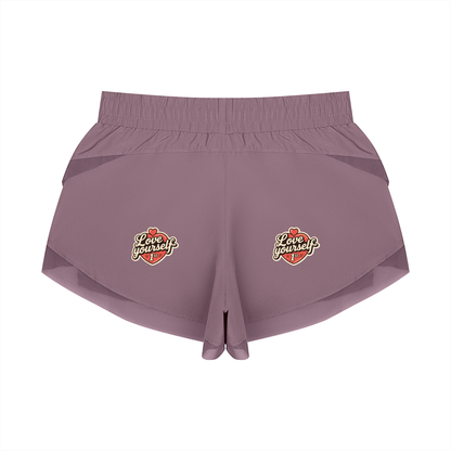 Love yourself 1st only the truth lives here Women's Paneled Yoga Shorts