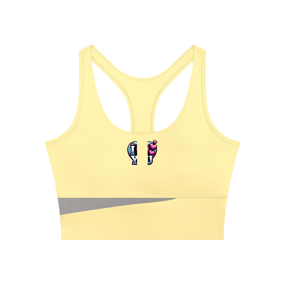 I love you Women's Color Block Yoga Tank Top