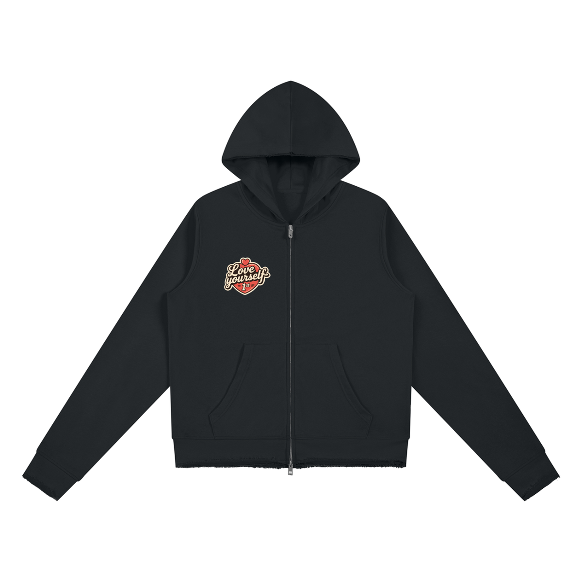 Women’s Love Yourself 1st Raw Edge Full Zip Hoodie