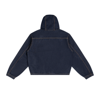Feeling Lucky Men's Boxy Vintage Wash Hooded Denim Jacket
