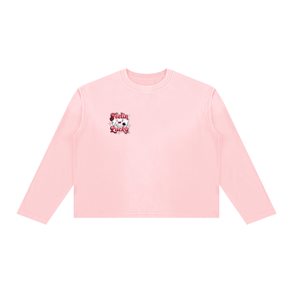 Feeling Lucky Unisex Sunfade Boxy Long Sleeve T-Shirt