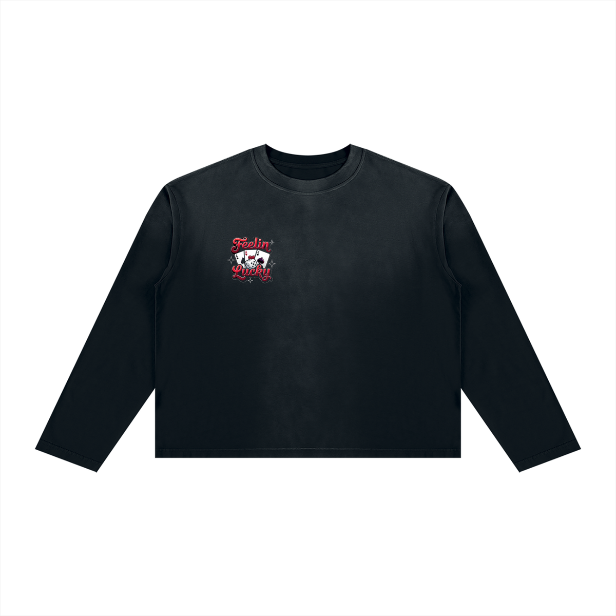 Feeling Lucky Unisex Sunfade Boxy Long Sleeve T-Shirt