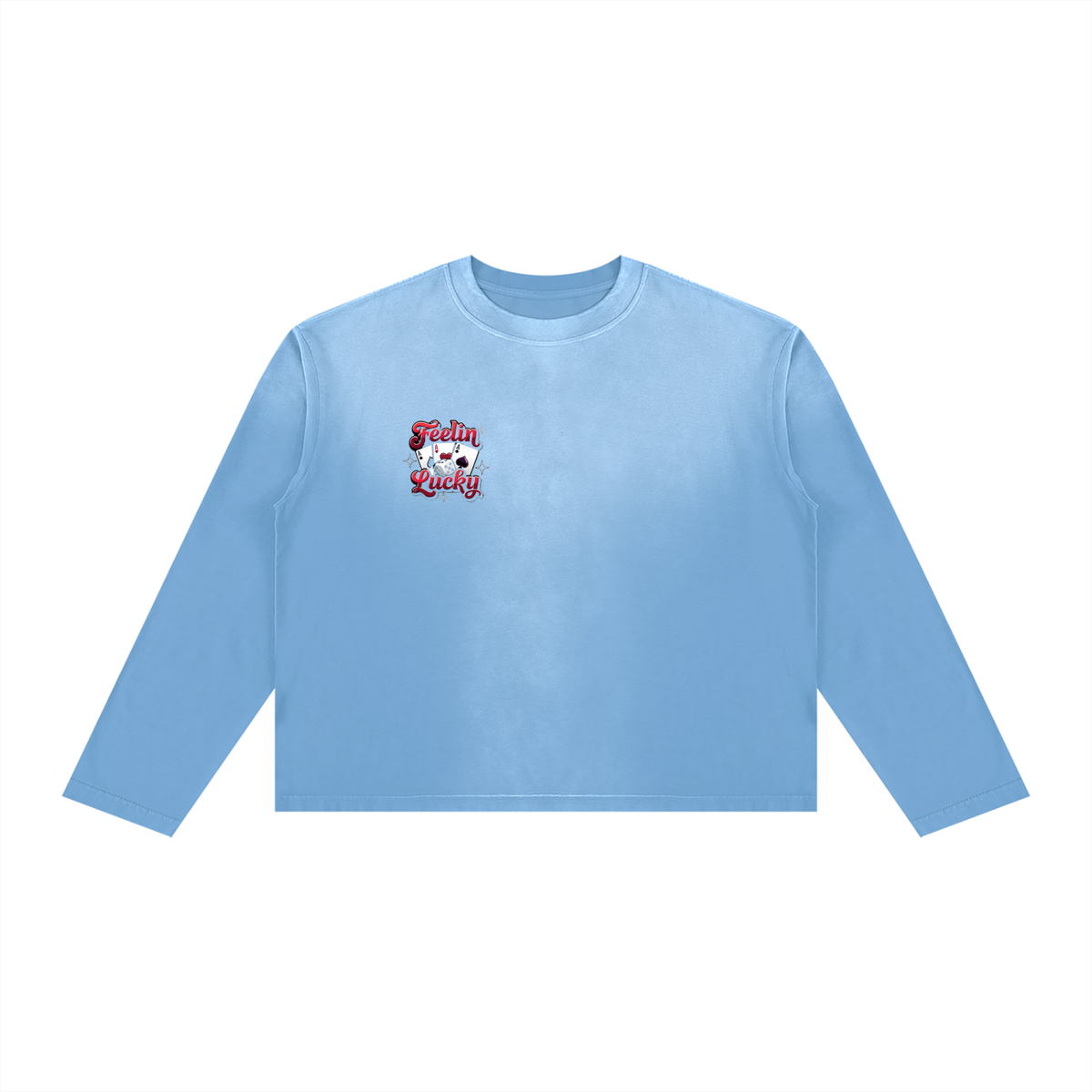 Feeling Lucky Unisex Sunfade Boxy Long Sleeve T-Shirt