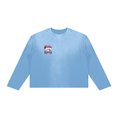Feeling Lucky Unisex Sunfade Boxy Long Sleeve T-Shirt