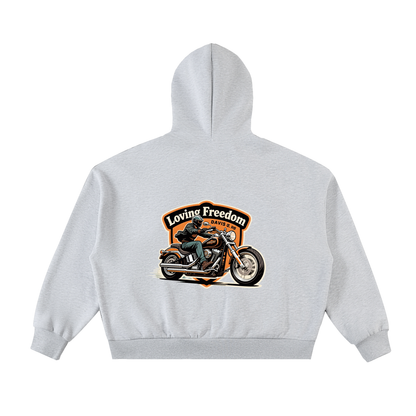 Love yourself 1st. Fleeced Full-Zip Boxy Hoodie