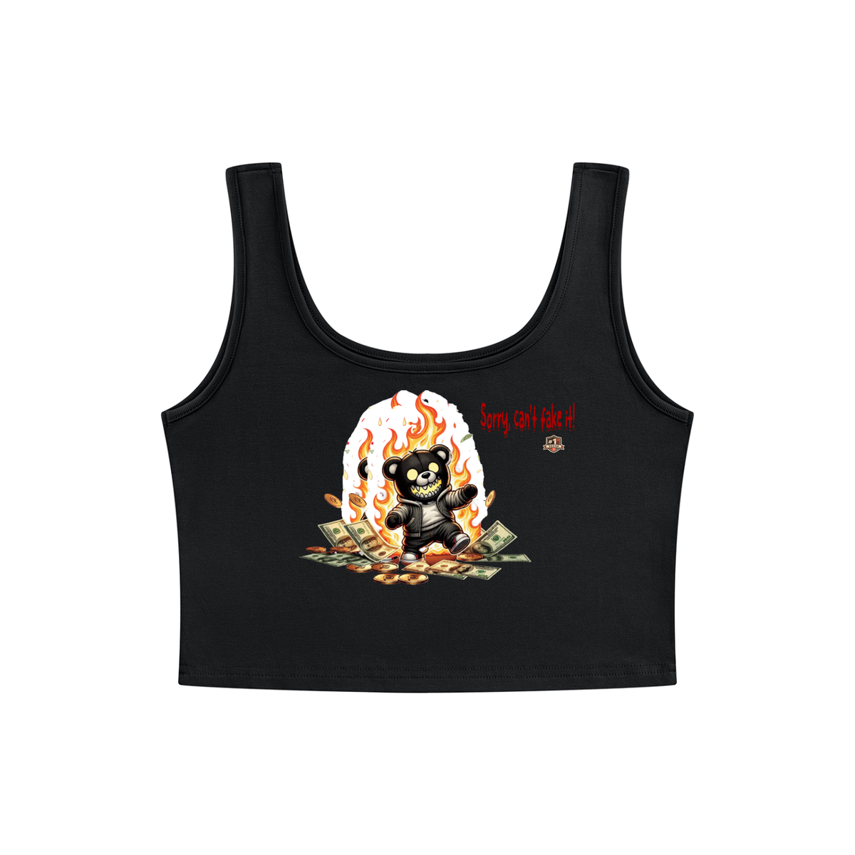 Sorry, cant fake it Women's Cropped Tank Top