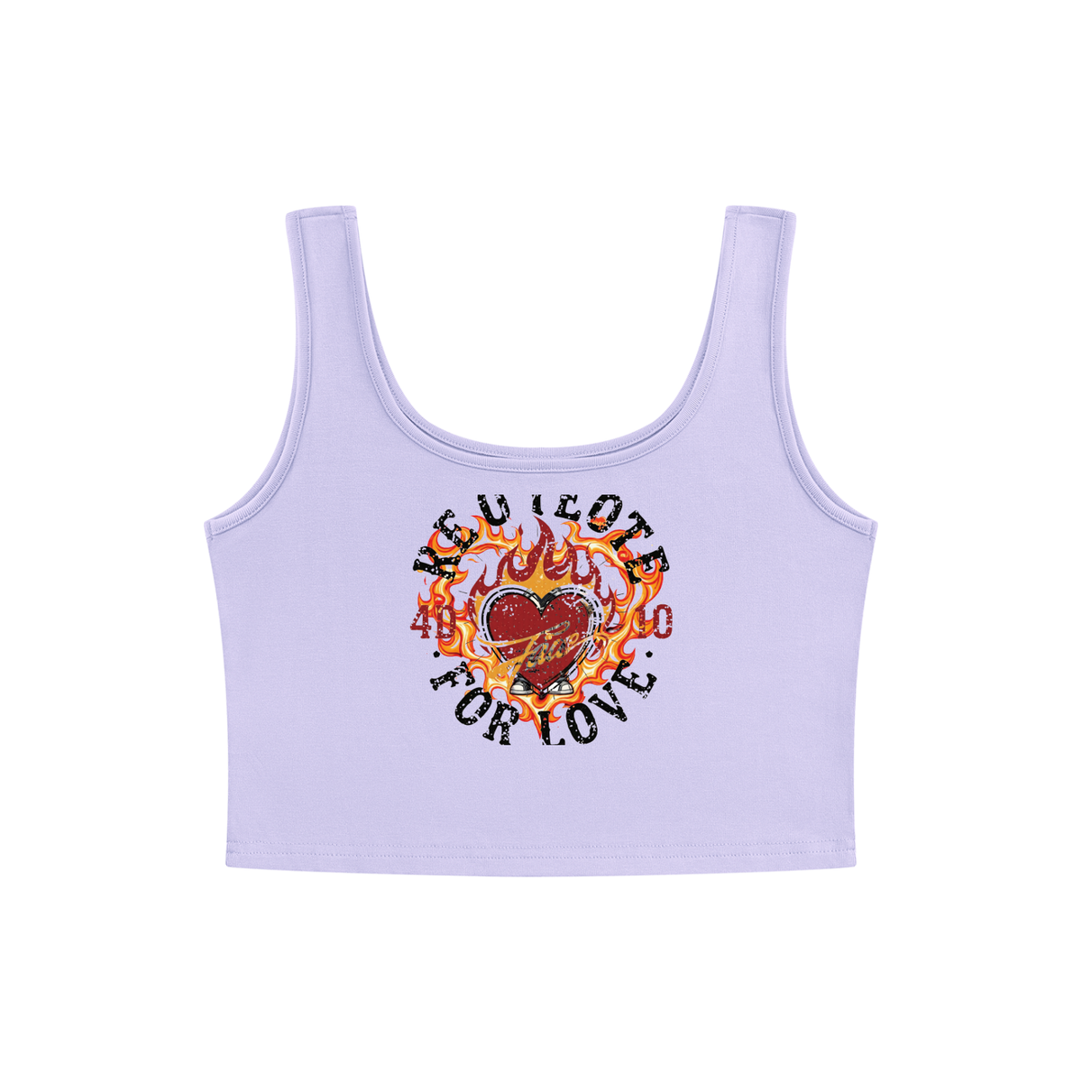 Fire heart Women's Cropped Tank Top