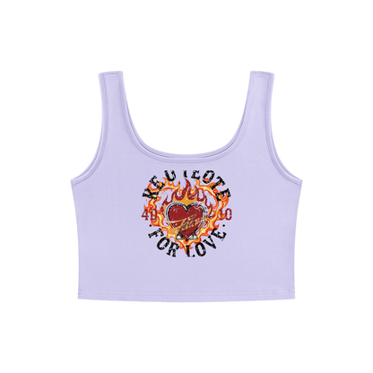 Fire heart Women's Cropped Tank Top