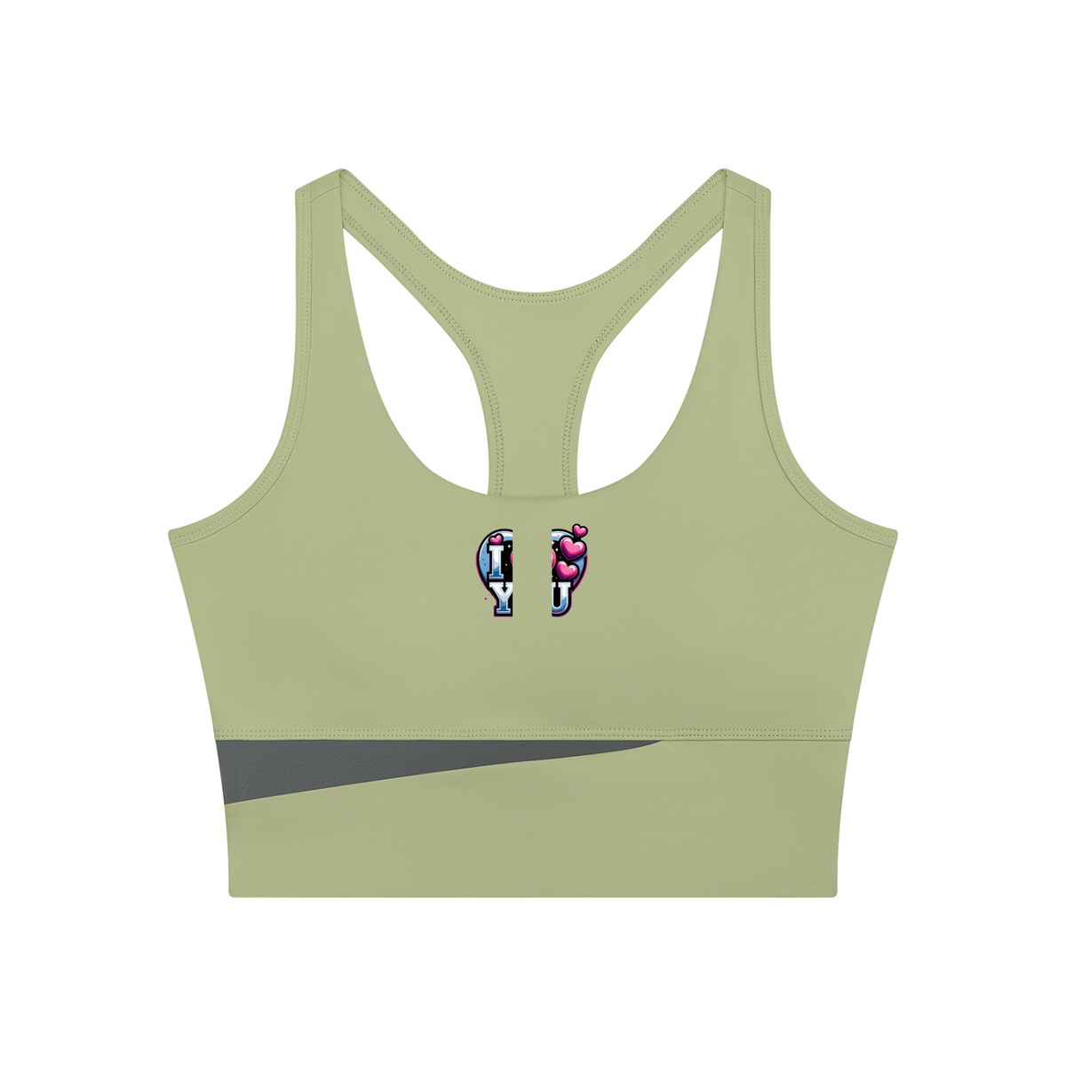 I love you Women's Color Block Yoga Tank Top