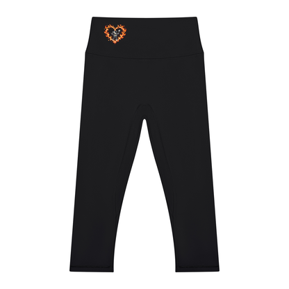 Fire Heart Women's High Waisted Yoga Capri Leggings