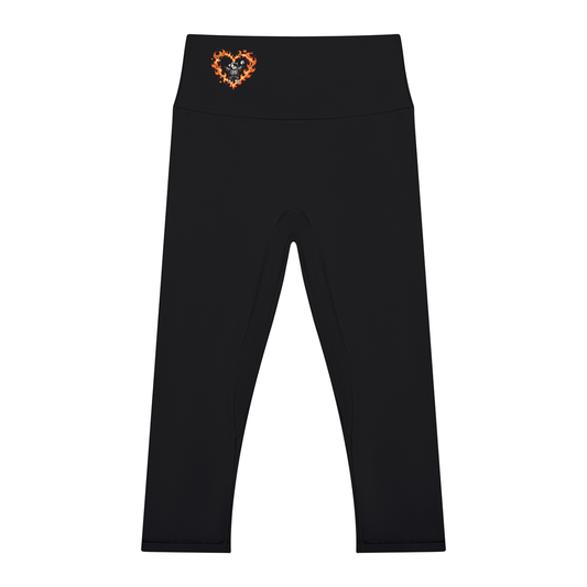 Fire Heart Women's High Waisted Yoga Capri Leggings