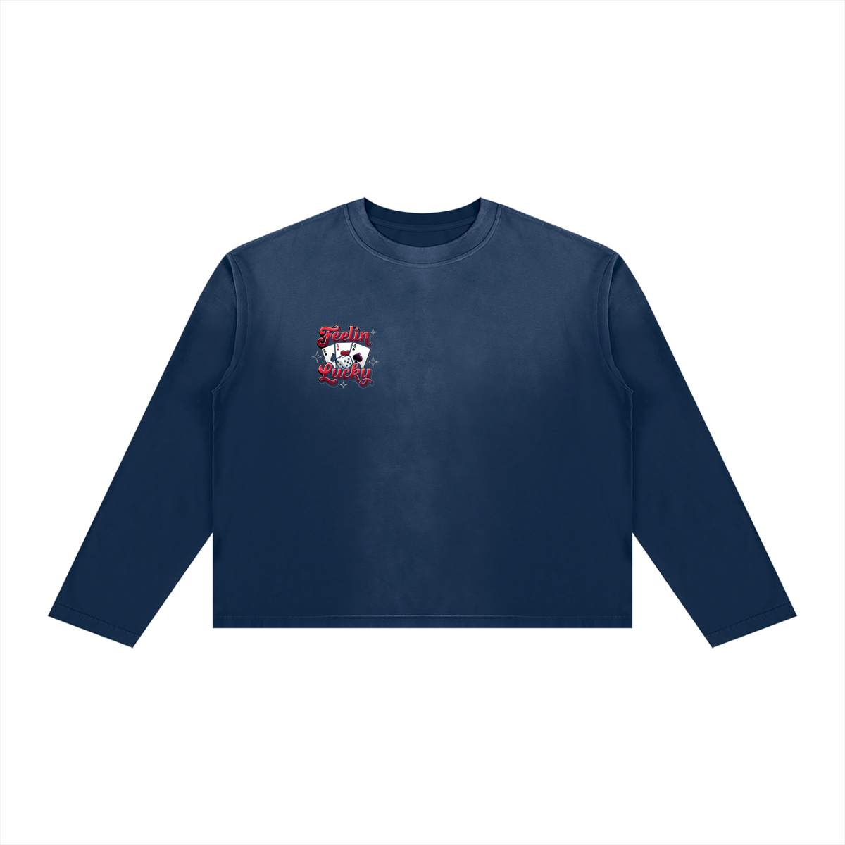 Feeling Lucky Unisex Sunfade Boxy Long Sleeve T-Shirt