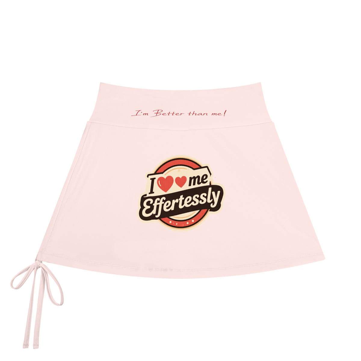 Love Yourself 1st Effertlessly Women's Drawstring 1 Line Yoga Skirt
