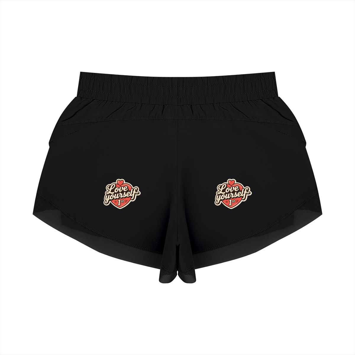 Love yourself 1st only the truth lives here Women's Paneled Yoga Shorts