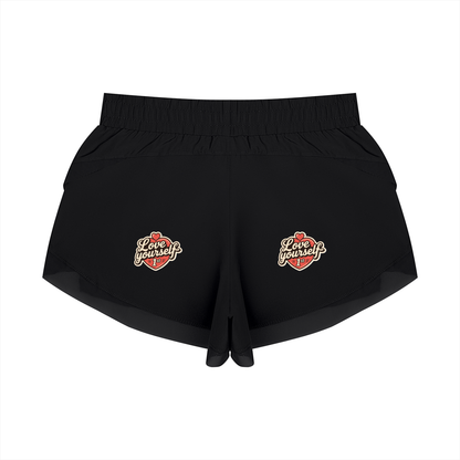 Love yourself 1st only the truth lives here Women's Paneled Yoga Shorts