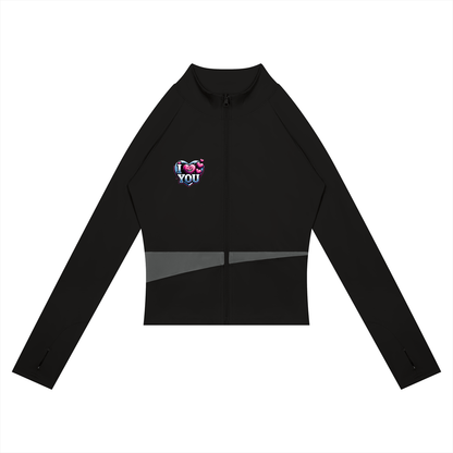 I Love you! Women's Paneled Yoga Jacket