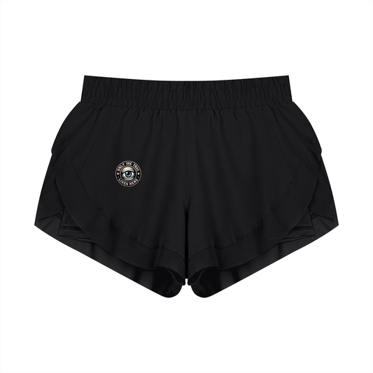 Love yourself 1st only the truth lives here Women's Paneled Yoga Shorts