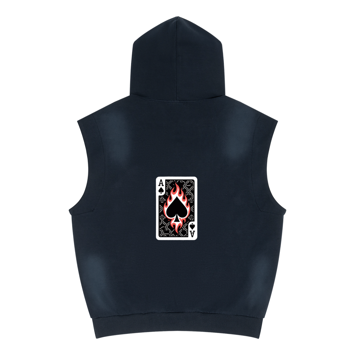 Ace of Spades Unisex Vintage Wash Sun Fade Sleeveless Hoodie
