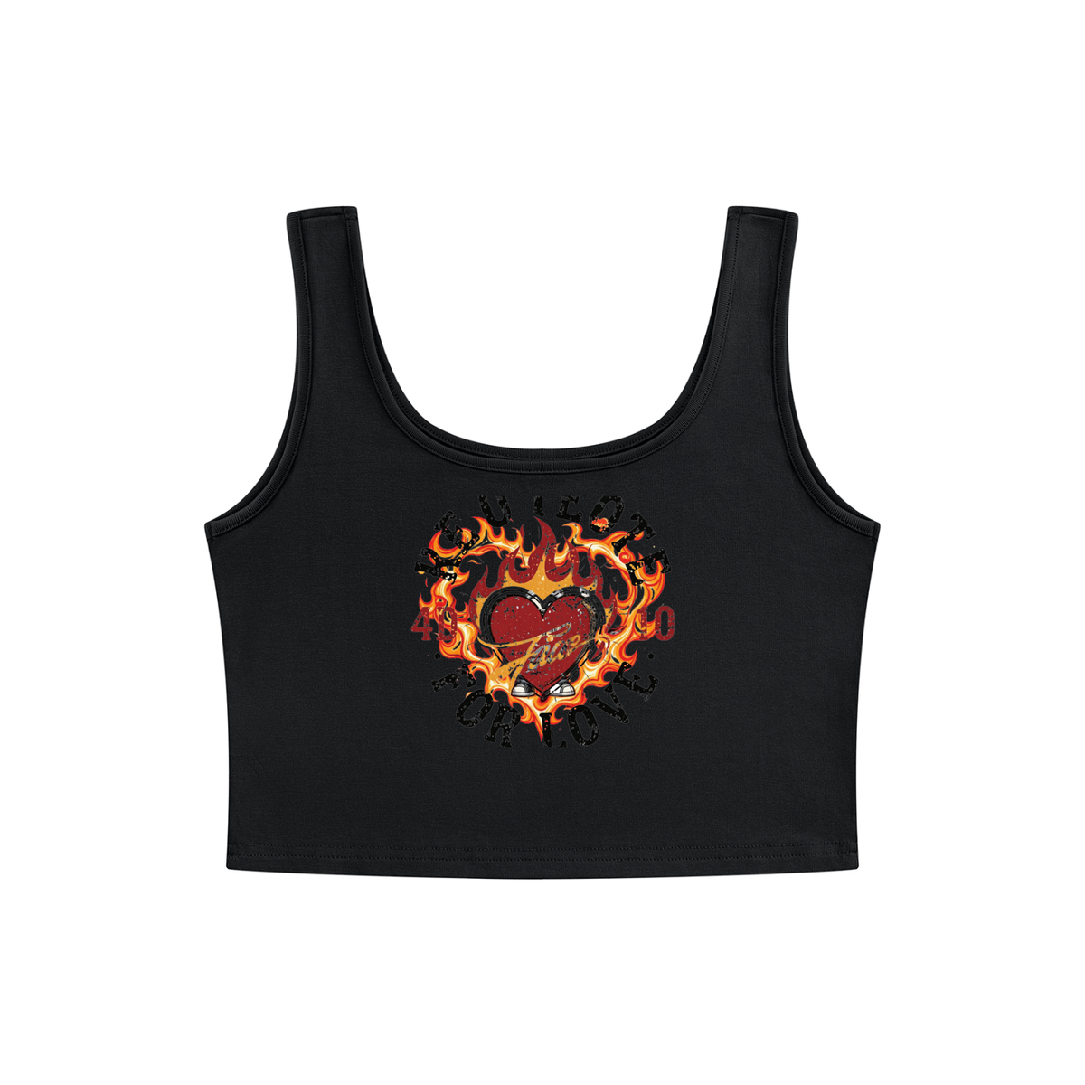 Fire heart Women's Cropped Tank Top